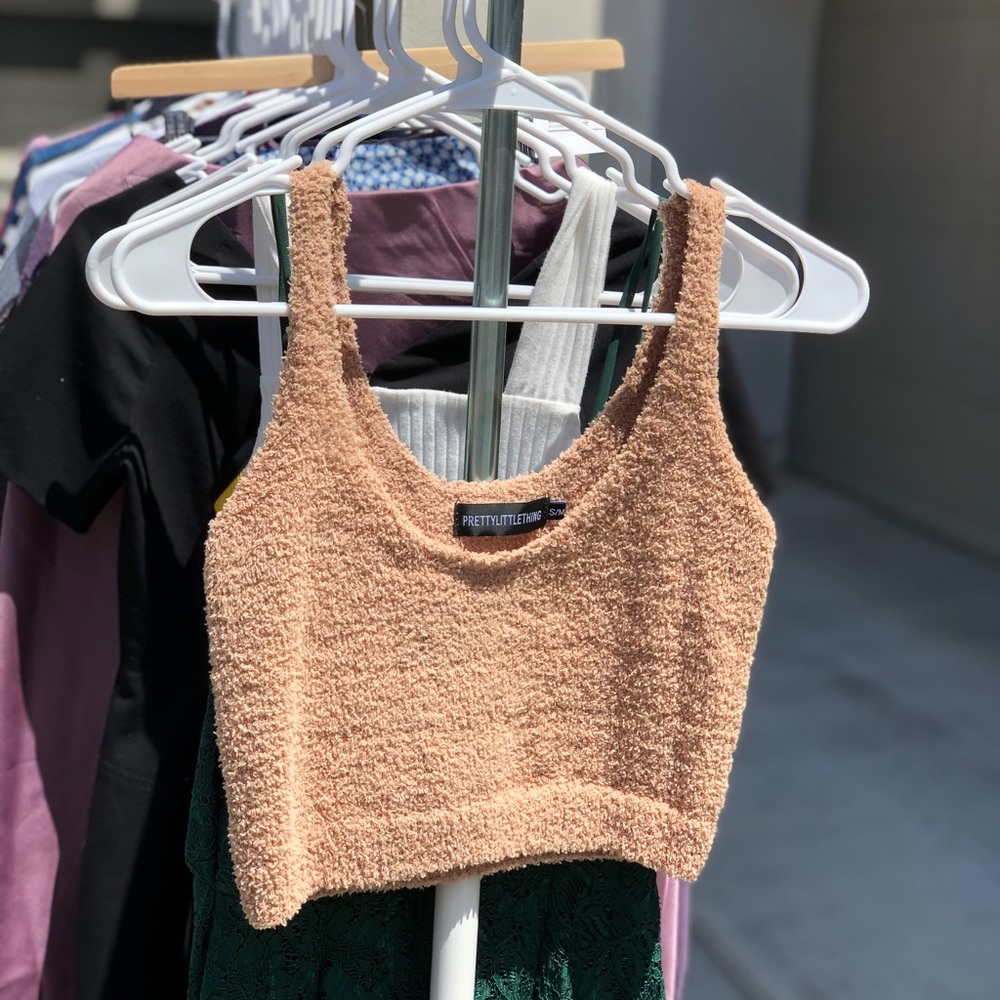 Pretty little thing taupe crop top